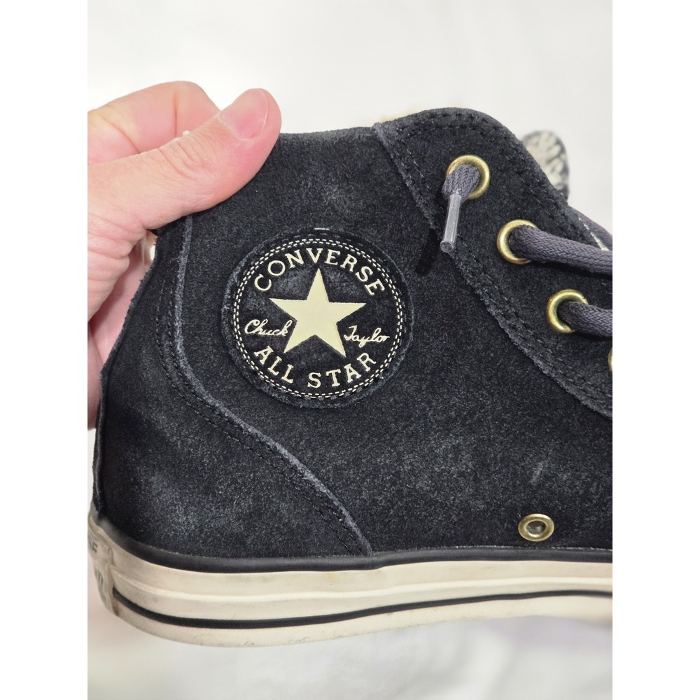 Converse All Star Chuck Taylor Chelsee High Top Sneakers Womens 10 Black Suede - Picture 7 of 7